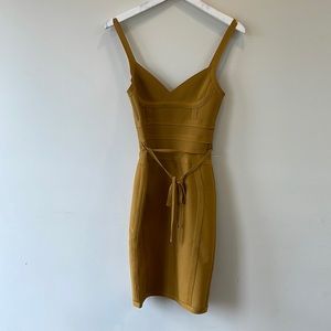 Imitation Herve Leger Bandage Dress by Talin Boutique in Gold
